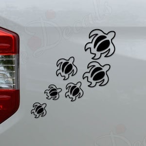 Hawaii Sea Turtle Family Hawaiian Ocean Die Cut Vinyl Decal Sticker For Car Truck Motorcycle Window Bumper Wall Home Office Decor