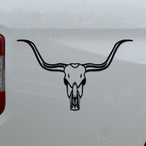 Texas Longhorn Bull Cow Cattle Skull Head  Die Cut Vinyl Decal Sticker For Car Truck Motorcycle Window Bumper Wall Home Office Decor