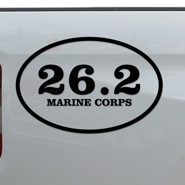 26.2 Miles Marine Corps Marathon Running Die Cut Vinyl Decal Sticker For Car Truck Motorcycle Window Bumper Wall Home Office Decor