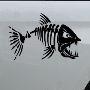Skeleton Fish Bones Fishing Sportsman Die Cut Vinyl Decal Sticker For Car Truck Motorcycle Window Bumper Wall Home Office Decor