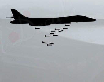 B-1 Bomber Military Plane Bomb Pilot Die Cut Vinyl Decal Sticker for ...