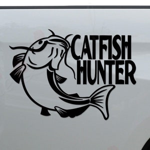 Catfish Hunter Fish Fishing Die Cut Vinyl Decal Sticker For Car Truck Motorcycle Window Bumper Wall Home Office Decor