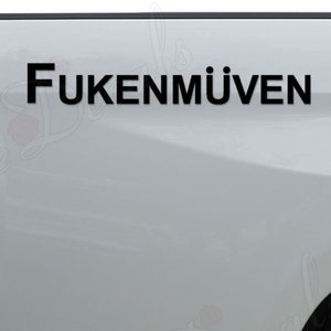 FukenMuven Euro Funny German Die Cut Vinyl Decal Sticker For Car Truck Motorcycle Window Bumper Wall Home Office Decor
