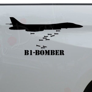 B-1 Bomber Military Plane Bomb Pilot Die Cut Vinyl Decal Sticker For Car Truck Motorcycle Window Bumper Wall Home Office Decor
