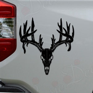 Deer Buck Antlers Skull Hunting Die Cut Vinyl Decal Sticker For Car Truck Motorcycle Window Bumper Wall Home Office Decor