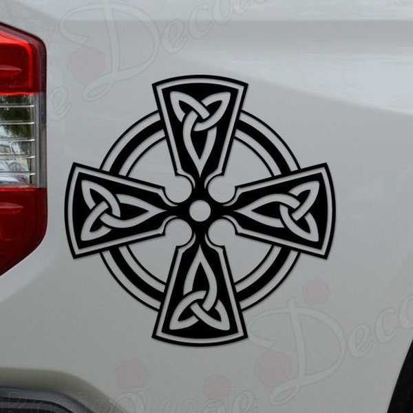 Irish Celtic Cross Christian Jesus Die Cut Vinyl Decal Sticker For Car Truck Motorcycle Window Bumper Wall Home Office Decor