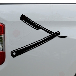 Barber Shaving Knife Shave Beard Die Cut Vinyl Decal Sticker For Car Truck Motorcycle Window Bumper Wall Home Office Decor