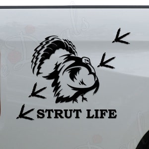 Strut Life Turkey Prints Tracks Hunting Die Cut Vinyl Decal Sticker For Car Truck Motorcycle Window Bumper Wall Home Office Decor