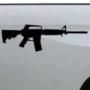 AR-15 Assault Rifle M16 Gun 2nd Amendment Vinyl Decal Sticker: Car, Truck, Window, Bumper, Wall, Laptop Decor