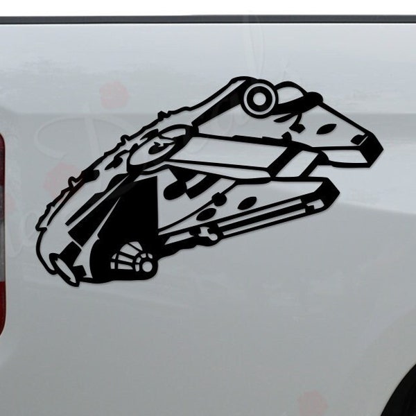 Millenium Falcon Spaceship Fighter Pilot Die Cut Vinyl Decal Sticker For Car Truck Motorcycle Window Bumper Wall Home Office Decor