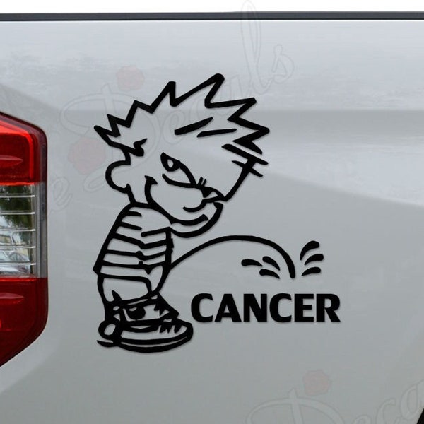 Piss on Cancer Boy Pee Die Cut Vinyl Decal Sticker For Car Truck Motorcycle Window Bumper Wall Home Office Decor