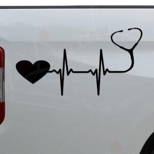 Lifeline Heartbeat Stethoscope Doctor Nurse Medical Die Cut Vinyl Decal Sticker For Car Truck Motorcycle Window Bumper Wall Home Decor