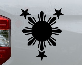 Philippines Sun Stars Flag Filipino Pride Die Cut Vinyl Decal Sticker For Car Truck Motorcycle Window Bumper Wall Home Office Decor