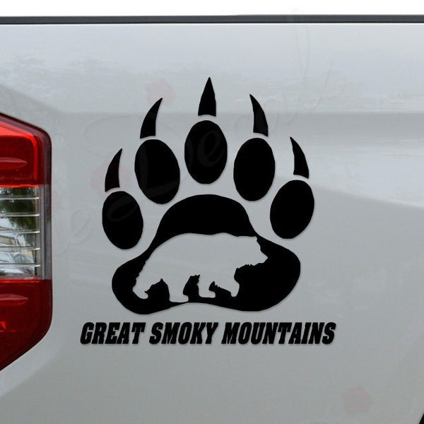 Great Smoky Mountains Bear Claw Die Cut Vinyl Decal Sticker For Car Truck Motorcycle Window Bumper Wall Home Office Decor