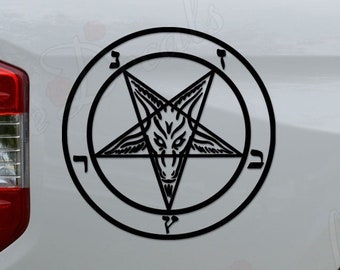 Baphomet Sabbatic Goat Pentagram Pagan Wiccan Die Cut Vinyl Decal Sticker For Car Truck Motorcycle Window Bumper Wall Home Office Decor