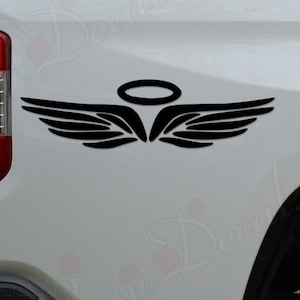 Angel Wings Halo Christian Heaven Die Cut Vinyl Decal Sticker For Car Truck Motorcycle Window Bumper Wall Home Office Decor