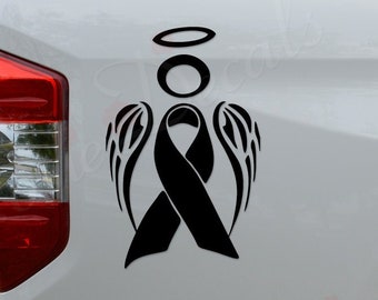 thumbnail image 2 of Breast Cancer Awareness Decals - 2 Pack Pink Ribbon Angel Wings Stickers, 5 Inch Car Decals 2 of 13