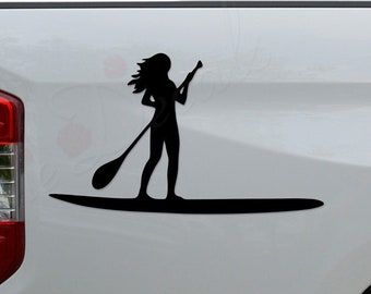 Girl Paddleboard Paddleboarding Oars Die Cut Vinyl Decal Sticker For Car Truck Motorcycle Window Bumper Wall Home Office Decor