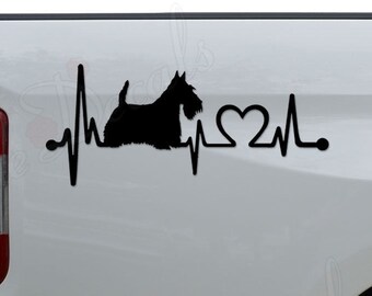Love A Scottish Terrier Vinyl Sticker - 5 Inch Waterproof Decal For Cars & Laptops