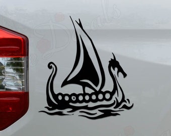 Viking Ship Norse Warrior Die Cut Vinyl Decal Sticker For Car Truck Motorcycle Window Bumper Wall Home Office Decor