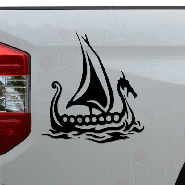 Viking Ship Norse Warrior Die Cut Vinyl Decal Sticker For Car Truck Motorcycle Window Bumper Wall Home Office Decor
