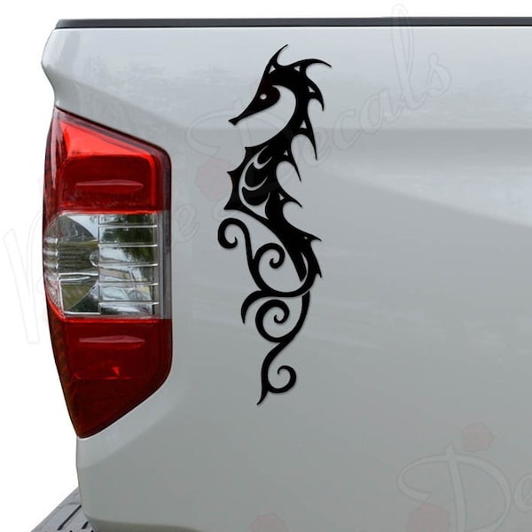 Tribal Art Seahorse Fish Tattoo Die Cut Vinyl Decal Sticker For Car Truck Motorcycle Window Bumper Wall Home Office Decor