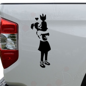 Love Not War Girl Nuke Banksy&#39;s Street Art Die Cut Vinyl Decal Sticker For Car Truck Motorcycle Window Bumper Wall Home Office Decor