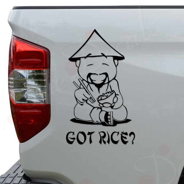 Got Rice Asian Foot Chopstick Die Cut Vinyl Decal Sticker For Car Truck Motorcycle Window Bumper Wall Home Office Decor