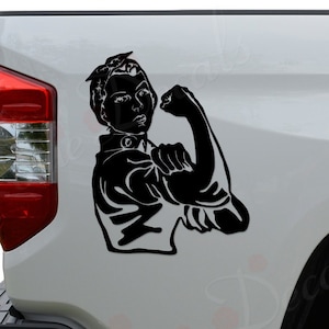 Rosie Riveter World War II Factory Worker Girl Power Die Cut Vinyl Decal Sticker For Car Truck Motorcycle Window Bumper Wall Home Decor