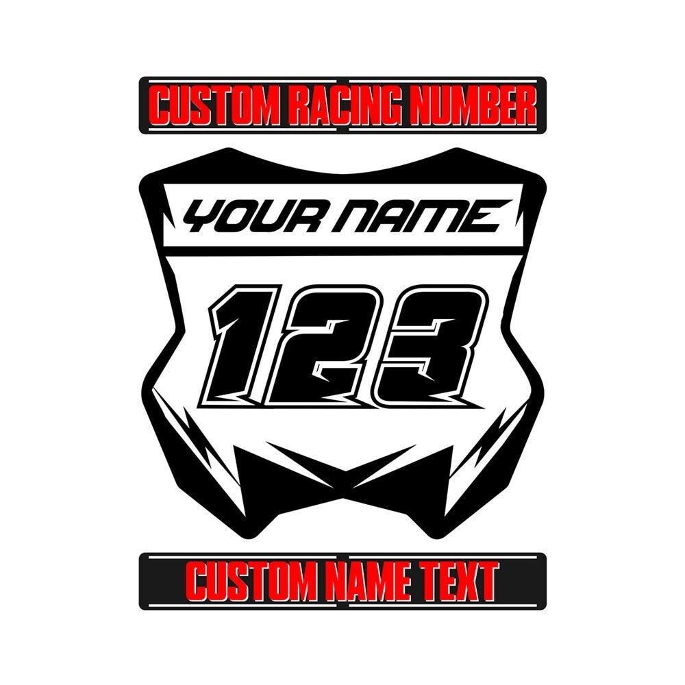 Custom Racing Number Name Text Race Die Cut Vinyl Decal Sticker For Car Truck Motorcycle Go Kart Window Bumper Wall Home Office Decor