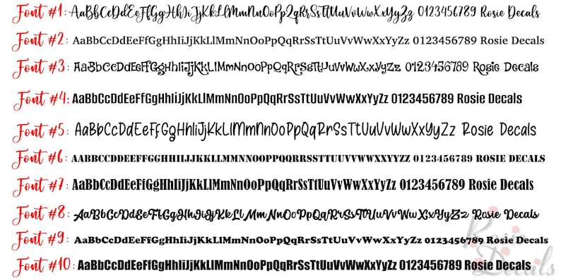 Add Custom Text to Any Graphic Decal Sticker on Our Store- 20 Font ...
