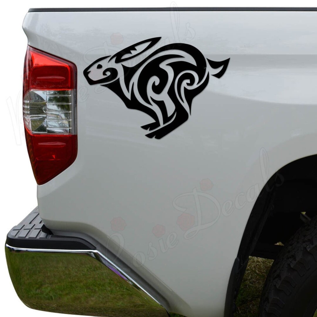 Rabbit Running Bunny Hare Tribal Art Tattoo Die Cut Vinyl Decal Sticker ...