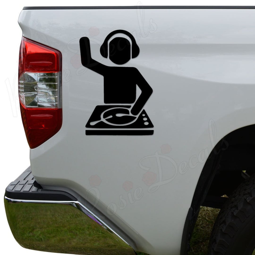 DJ Music Turntable Disc Jockey Techno EDM Die Cut Vinyl Decal Sticker ...