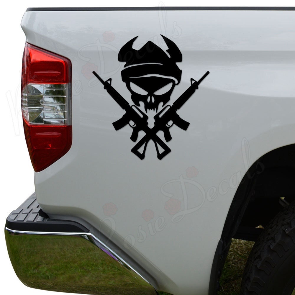  Deer Skull Fish Gun Rifle Hunting Fishing Buck Bass Bone Custom  Name Text Car Truck Window Laptop Vinyl Decal Sticker : Handmade Products