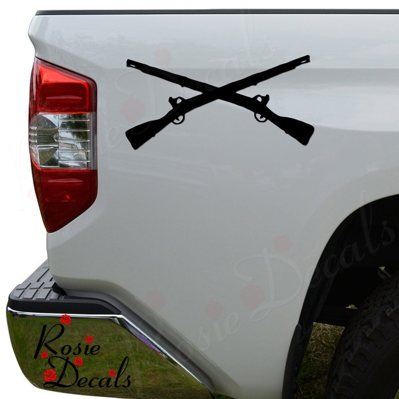 Army Military Infantry Crossed Rifles Soldier Die Cut Vinyl Decal ...