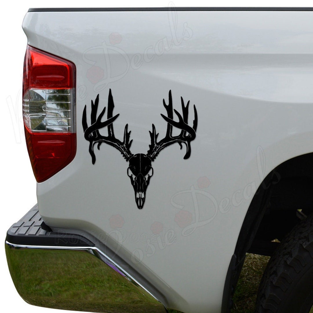 Deer Buck Antlers Skull Hunting Die Cut Vinyl Decal Sticker for Car ...