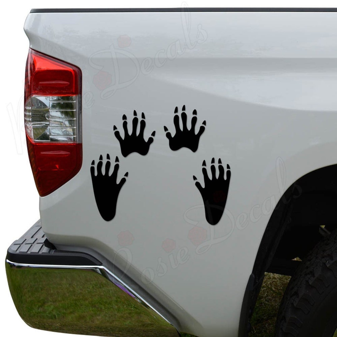 Racoon Prints Tracks Wildlife Die Cut Vinyl Decal Sticker for Car Truck