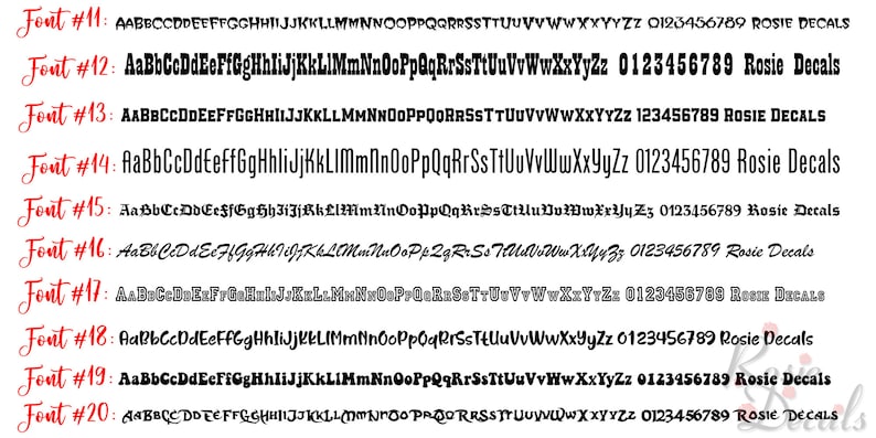 Add Custom Text to Any Graphic Decal Sticker on Our Store- 20 Font ...