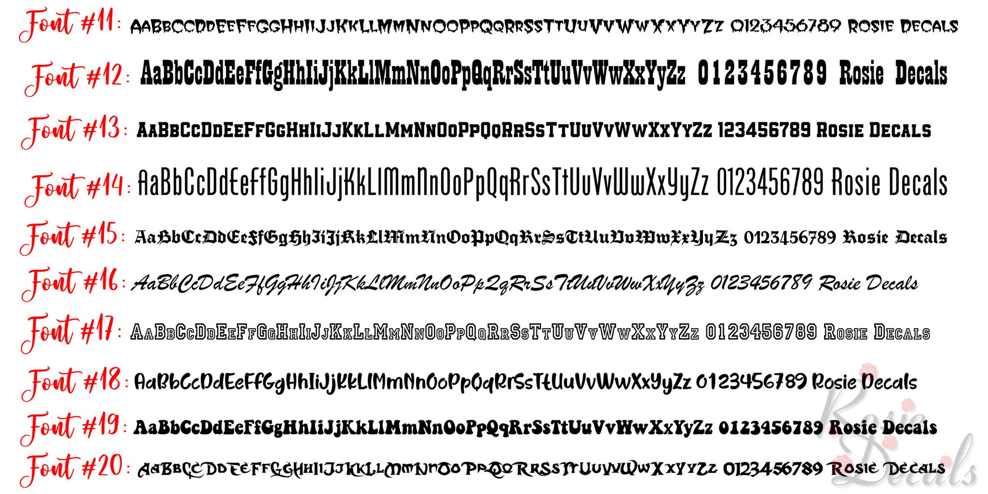 Add Custom Text to Any Graphic Decal Sticker on Our Store- 20 Font ...