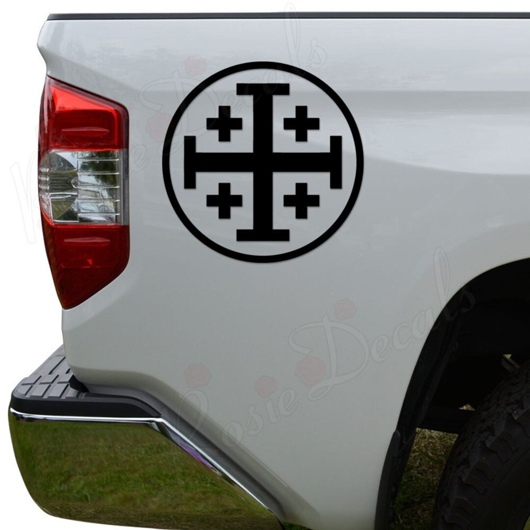 Adesivo Scudo Di Gerusalemme Crociato – Decal Per Auto Moto Biker E Airsoft