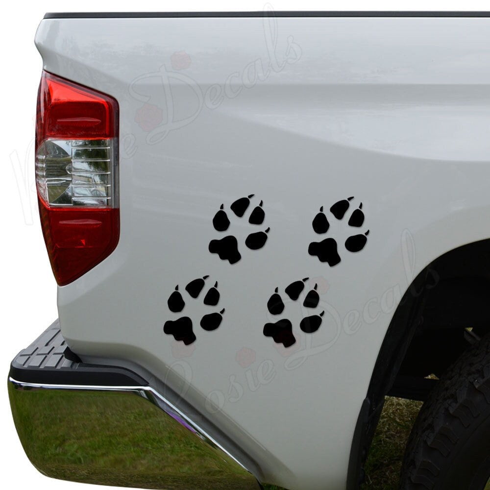 Pegatina de vinilo troquelada con estampado de pistas de Coyote para coche, camión, motocicleta, ventana, parachoques, pared, decoración del hogar y la Oficina
