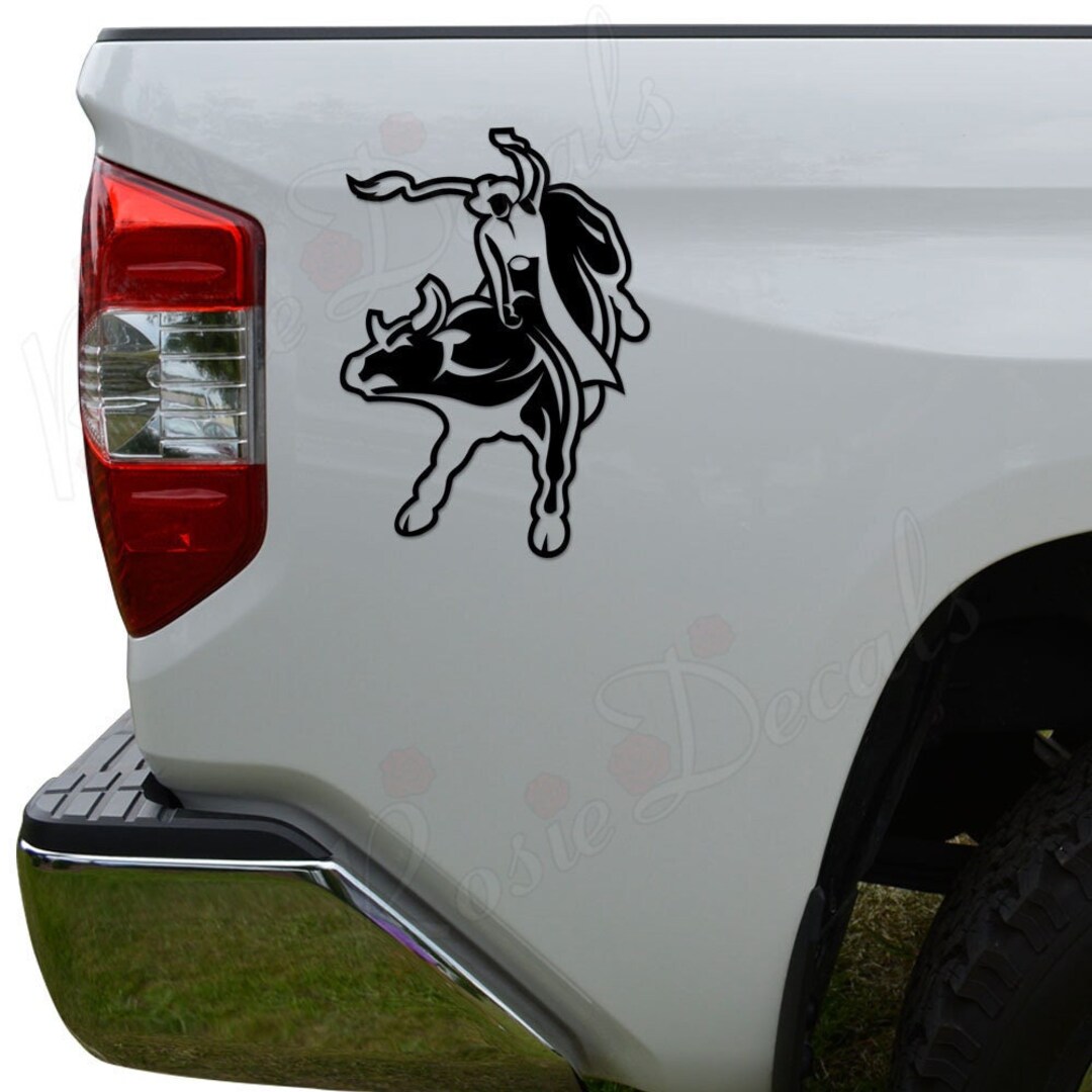 Bullriding Bullrider Cowboy Rodeo Bull Die Cut Vinyl Decal Sticker for ...
