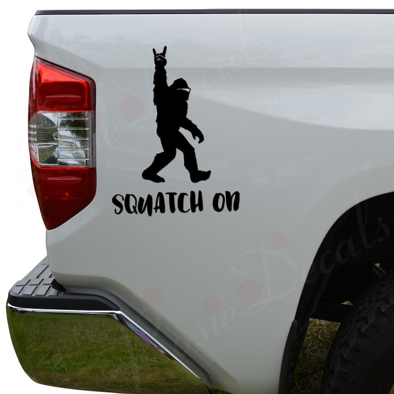 Squatch Rocks Bigfoot Monster Squatch on Rock on Sasquatch Vinyl Decal Sticker: Car ...