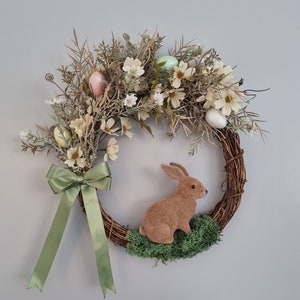 Couronne de Pâques de luxe, couronne de printemps, couronne de lapin, couronne de porte, couronne, couronne de lapin