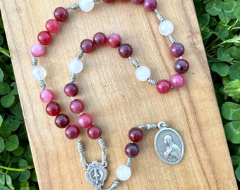 Saint Monica Catholic Chaplet, Handmade, Corded, Stone Beads, Catholic Converts, Mothers, Widows, Wives, Difficult Marriages