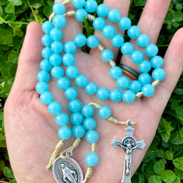 Glow in the dark, Catholic Rosary, Handmade, Acrylic, Marian Devotion, Kids, Miraculous Medal