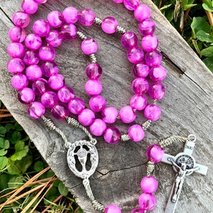 Children’s Rosaey, Pink Corded Catholic Rosary, Dirable, Handmade, Marian Devotion, Eucharist, First Holy Communion