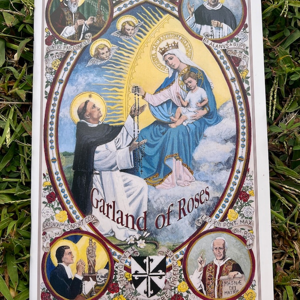Garland of Roses, Rosary Book, Meditation for the 15 Decade Rosary, Fatima, Louis de Montfort, Catholic