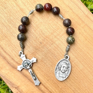 Coronilla católica de San Juan Bautista de la Salle, patrón de los maestros, con cordón, hecha a mano,