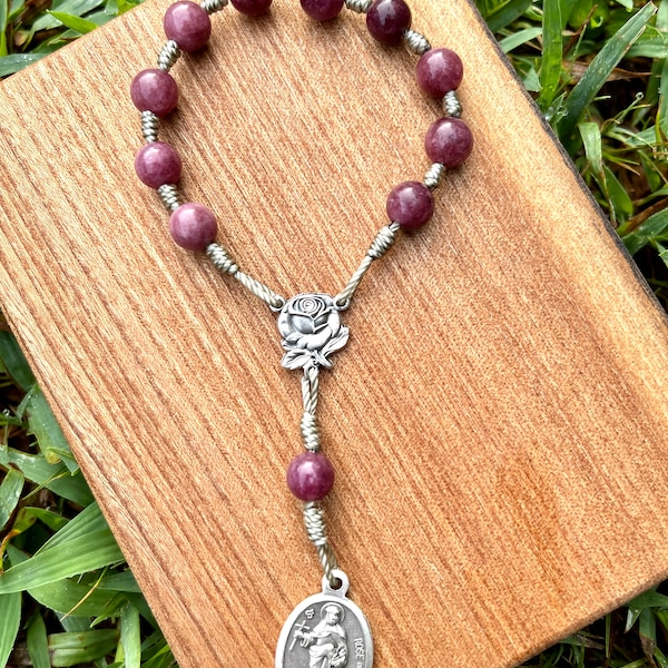 Saint Rose of Lima Catholic Chaplet, Corded, Handmade, Gardeners, Florists, Against Vanity